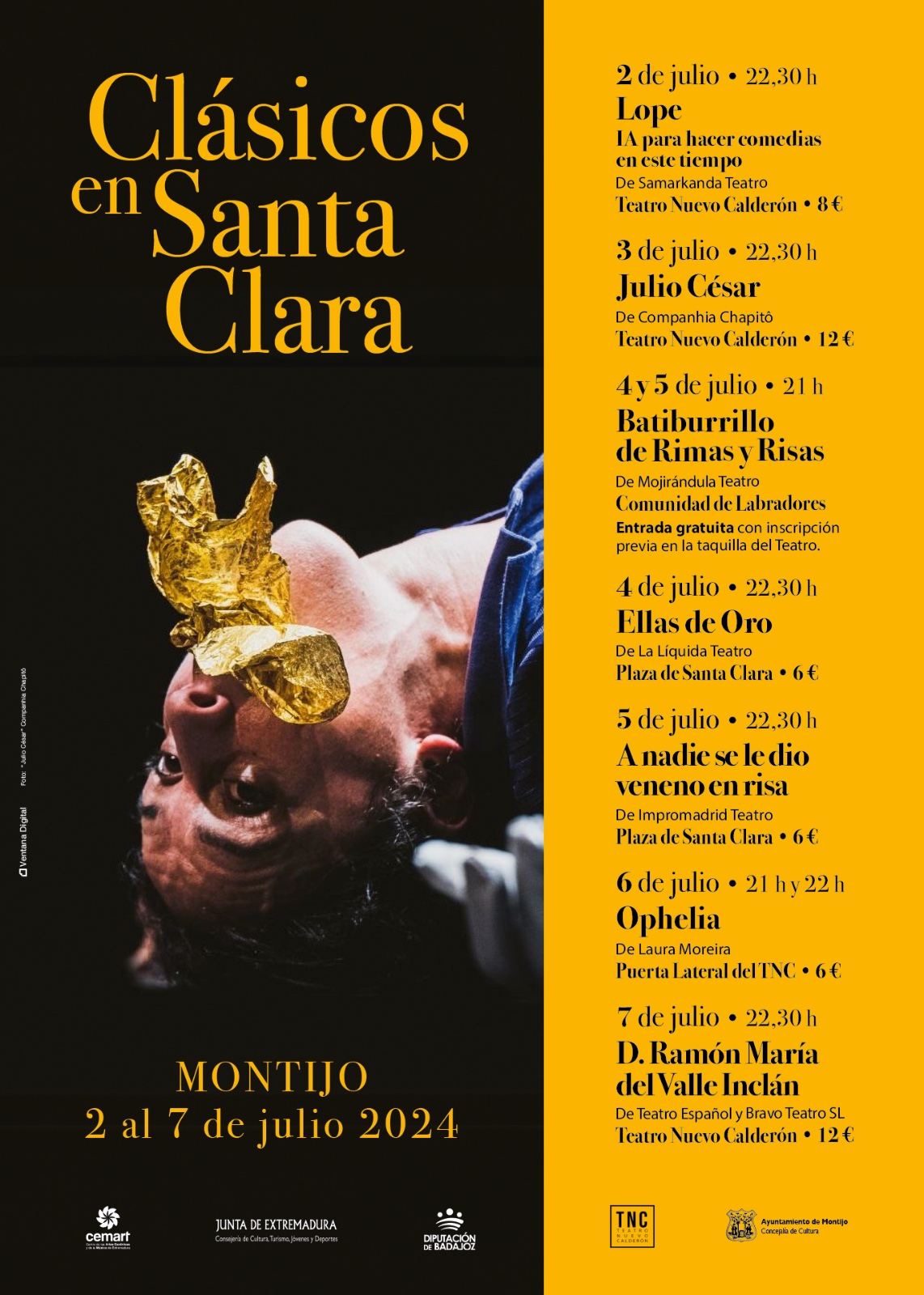 Image 4 of article Siete representaciones teatrales conforman el Festival 'Clásicos en Santa Clara' de Montijo