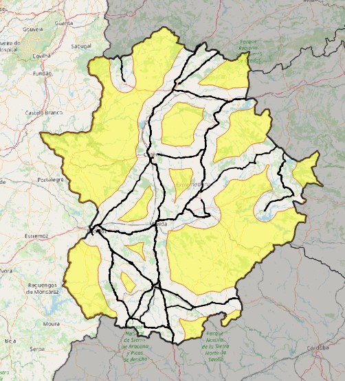 Mapa zonas excluidas 10 km LR Nacionales