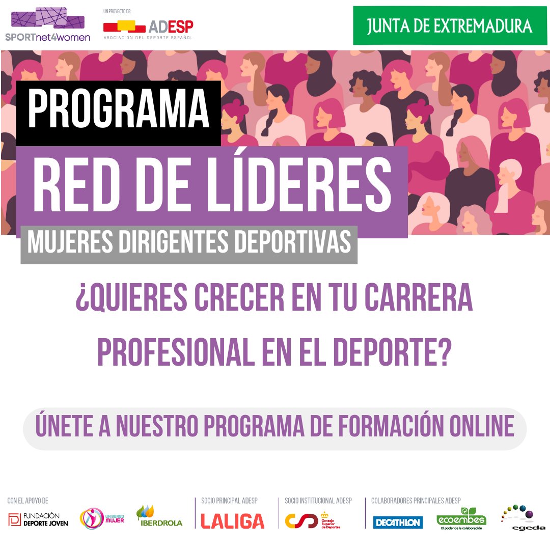 Imagen del artículo Extremadura se adhiere al programa Red de Líderes para formar a mujeres en la gestión y dirección deportiva