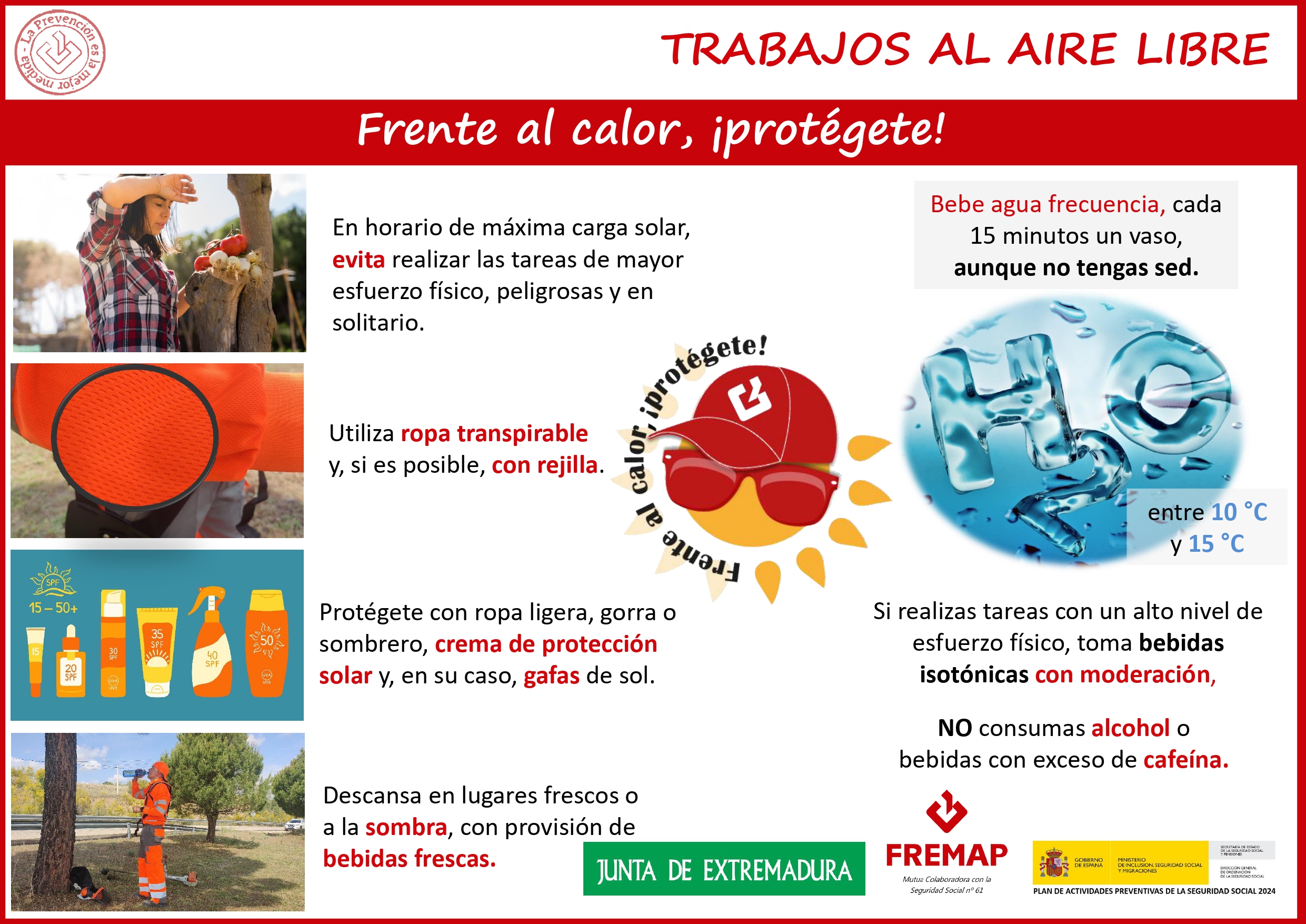 Image 2 of article La Consejería de Hacienda y Administración Pública pone en marcha la campaña 'Frente al calor, ¡protégete!' en colaboración con FREMAP