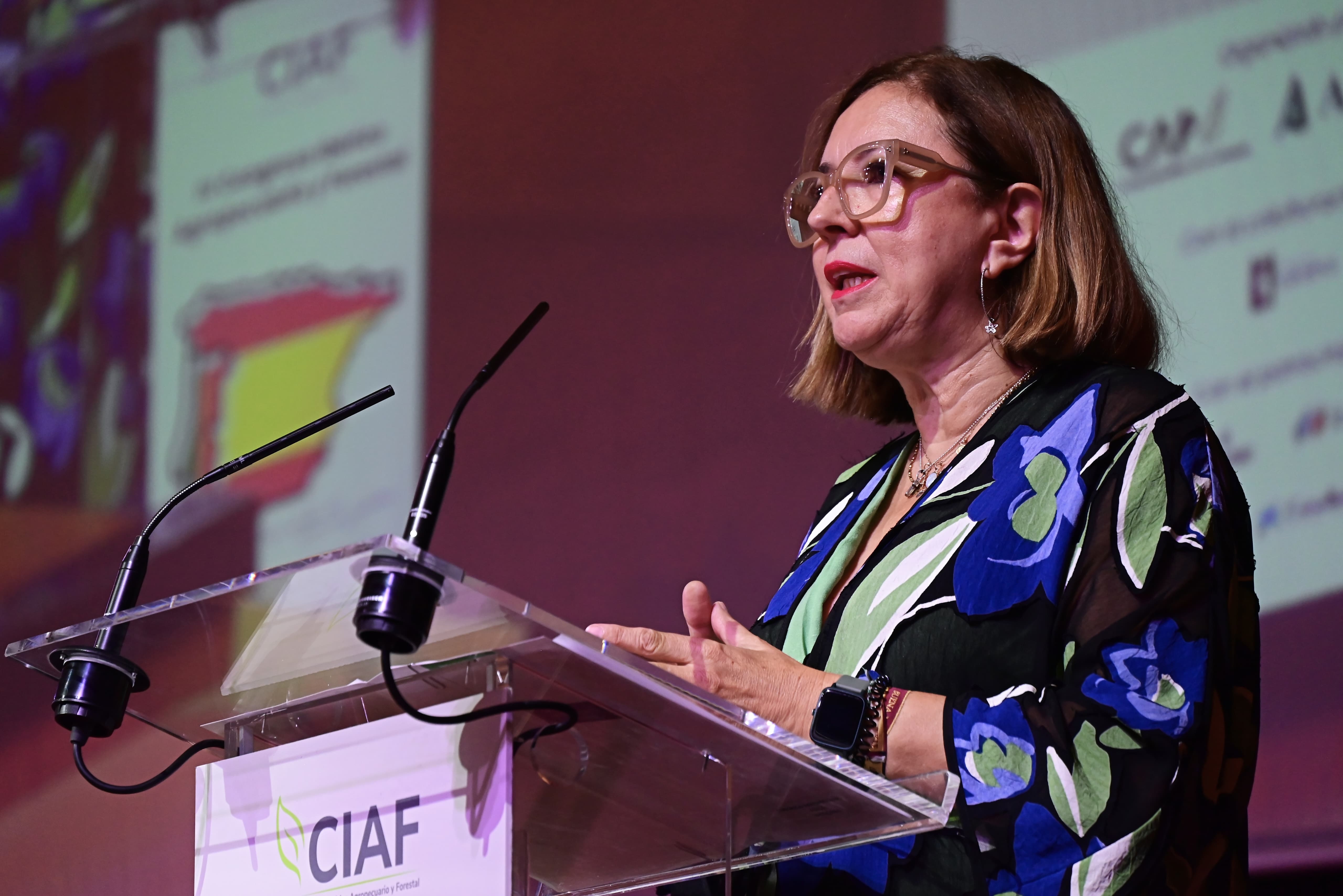 La consejera de Agricultura, Ganadería y Desarrollo Sostenible, Mercedes Morán, durante la inauguración.