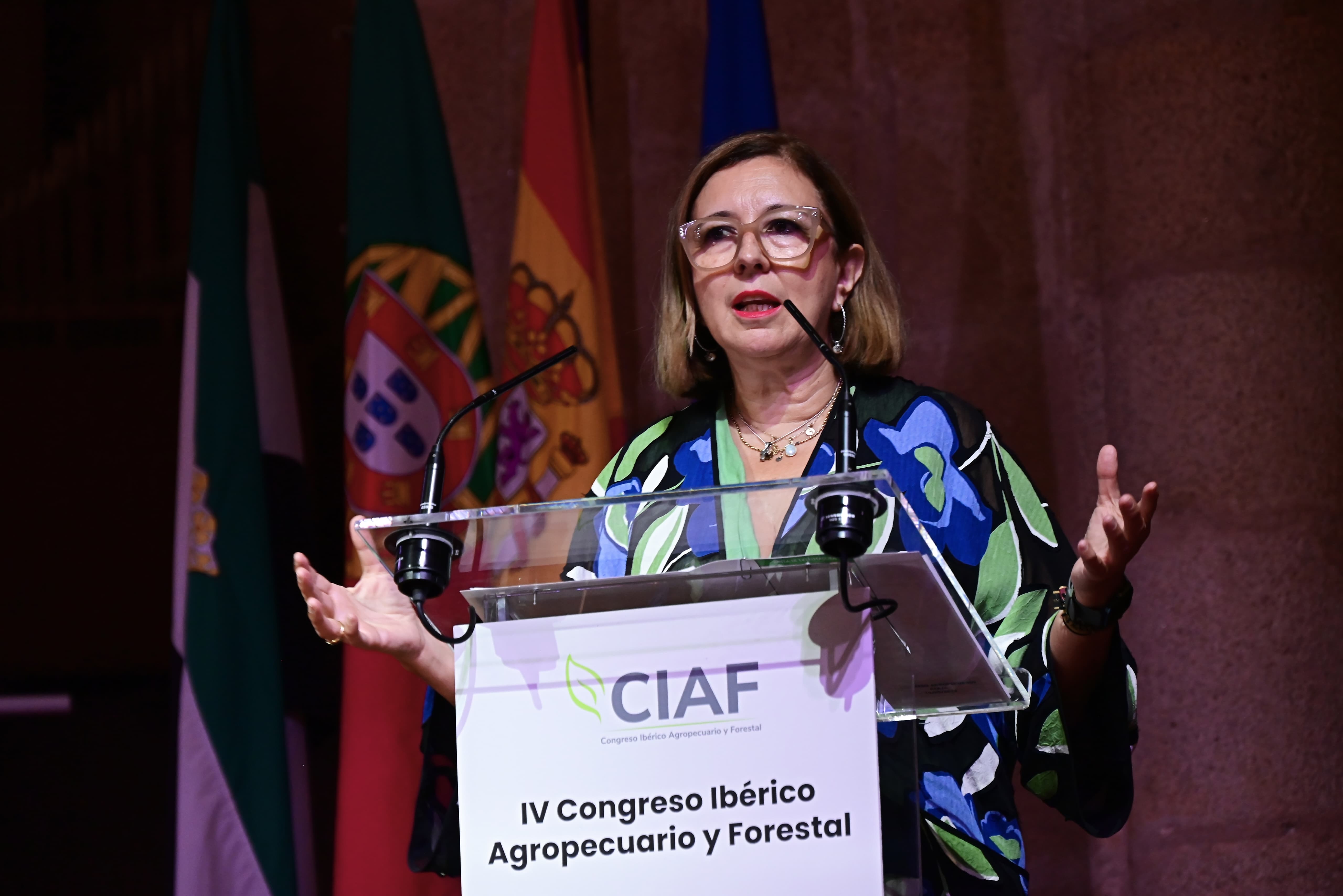 La consejera de Agricultura, Ganadería y Desarrollo Sostenible, Mercedes Morán, durante la inauguración.