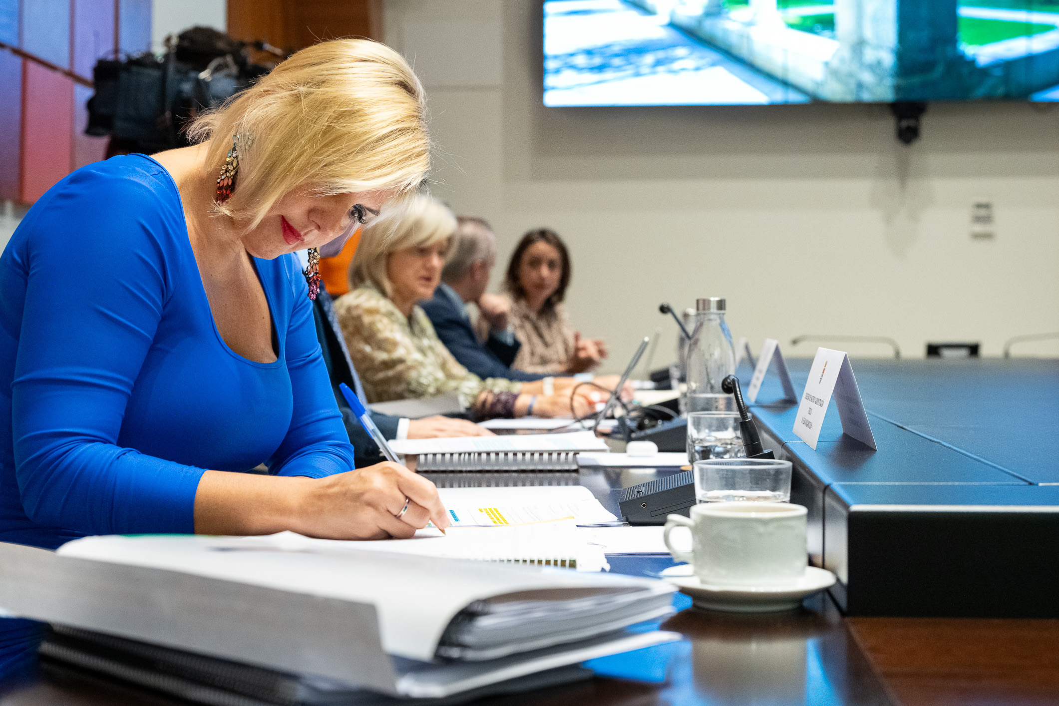 Imagen de la consejera de Hacienda durante la reunión del Consejo de Gobierno