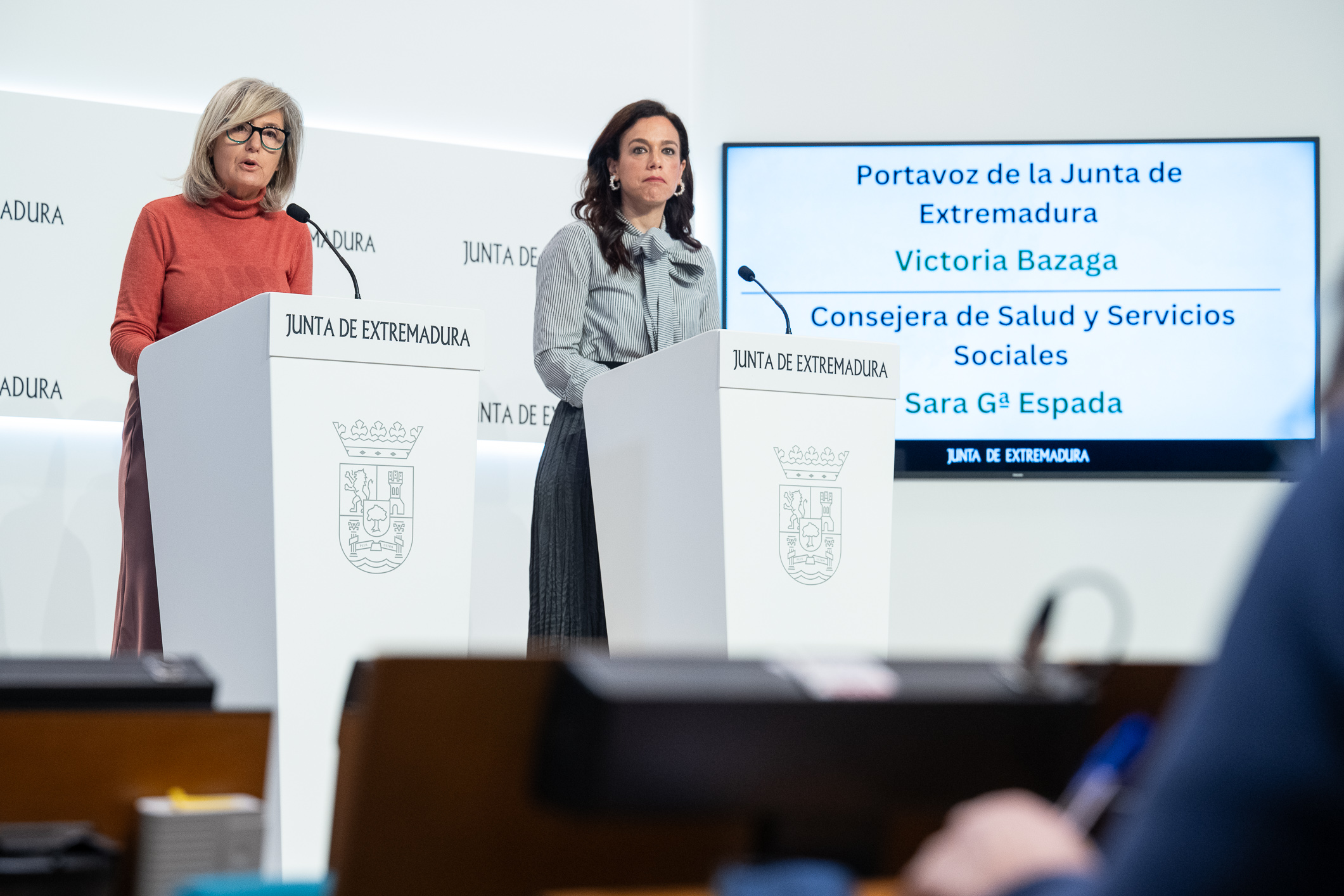 Imagen de la rueda de prensa tras la reunión del Consejo de Gobierno