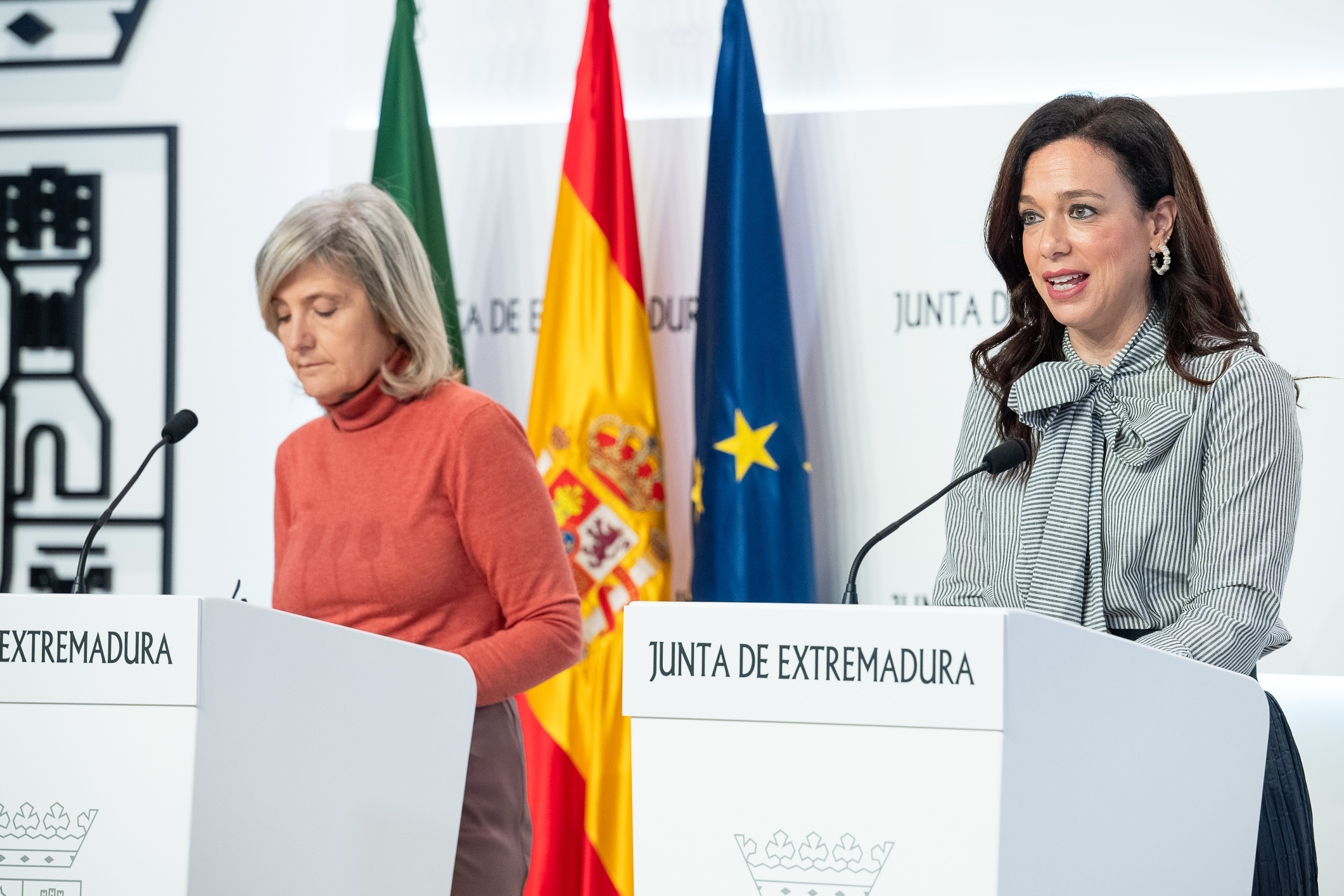 Imagen de la rueda de prensa tras la reunión del Consejo de Gobierno